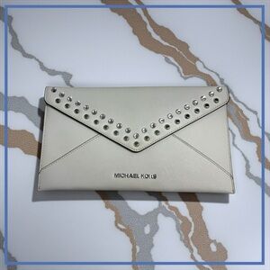 Michael Kors Cream Studded Clutch